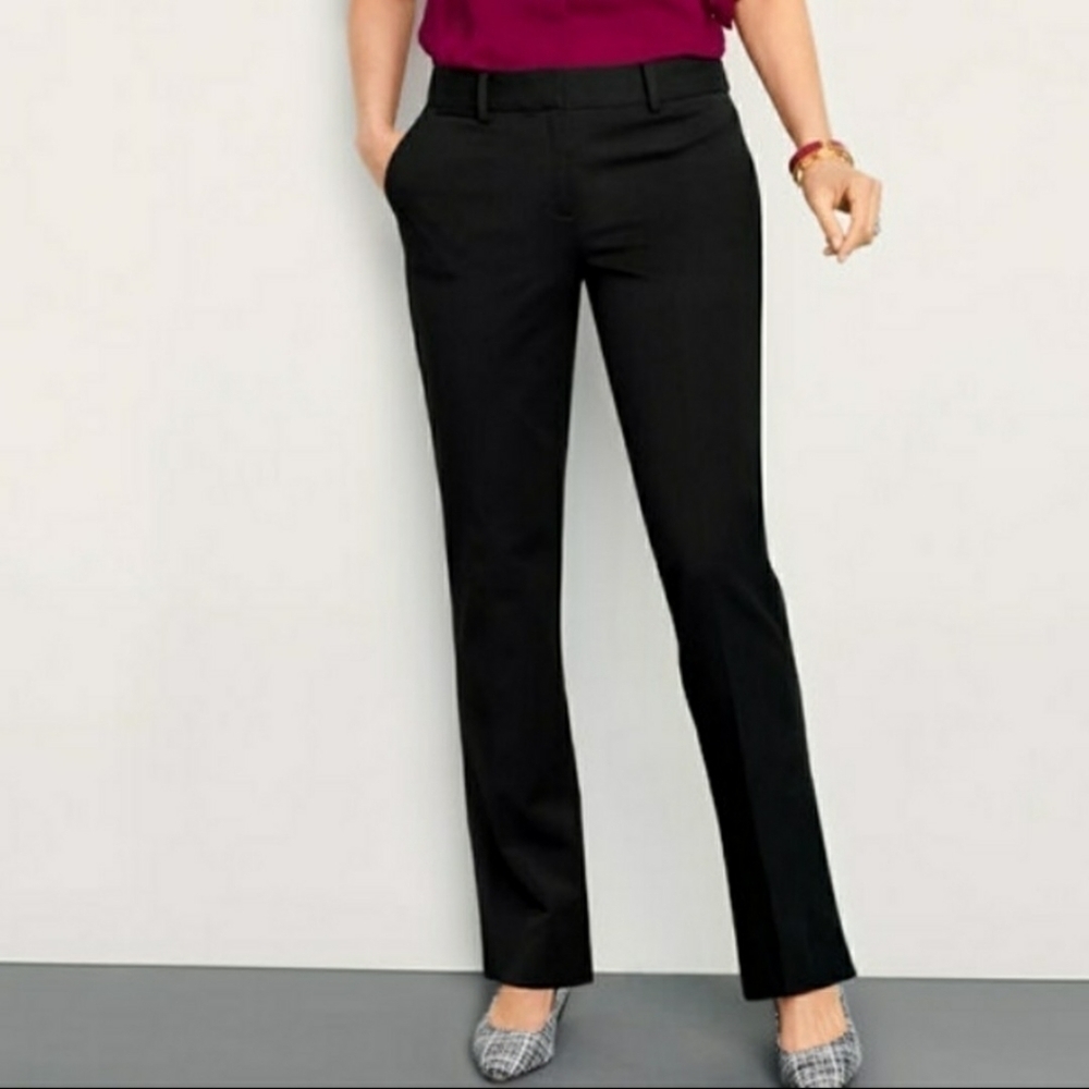Talbots Barely Boot Black Dress Pants Women's 12P Petite Work Career Classy EUC